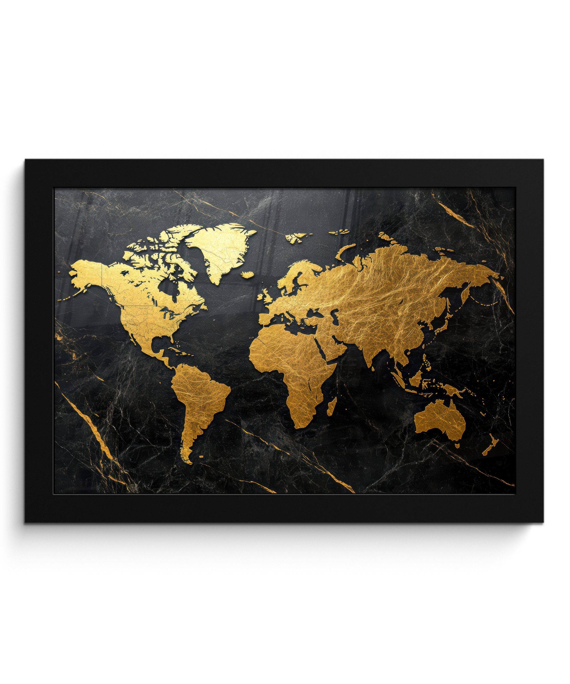 MuchoWow Poster Weltkarte - Gold - günstig online kaufen