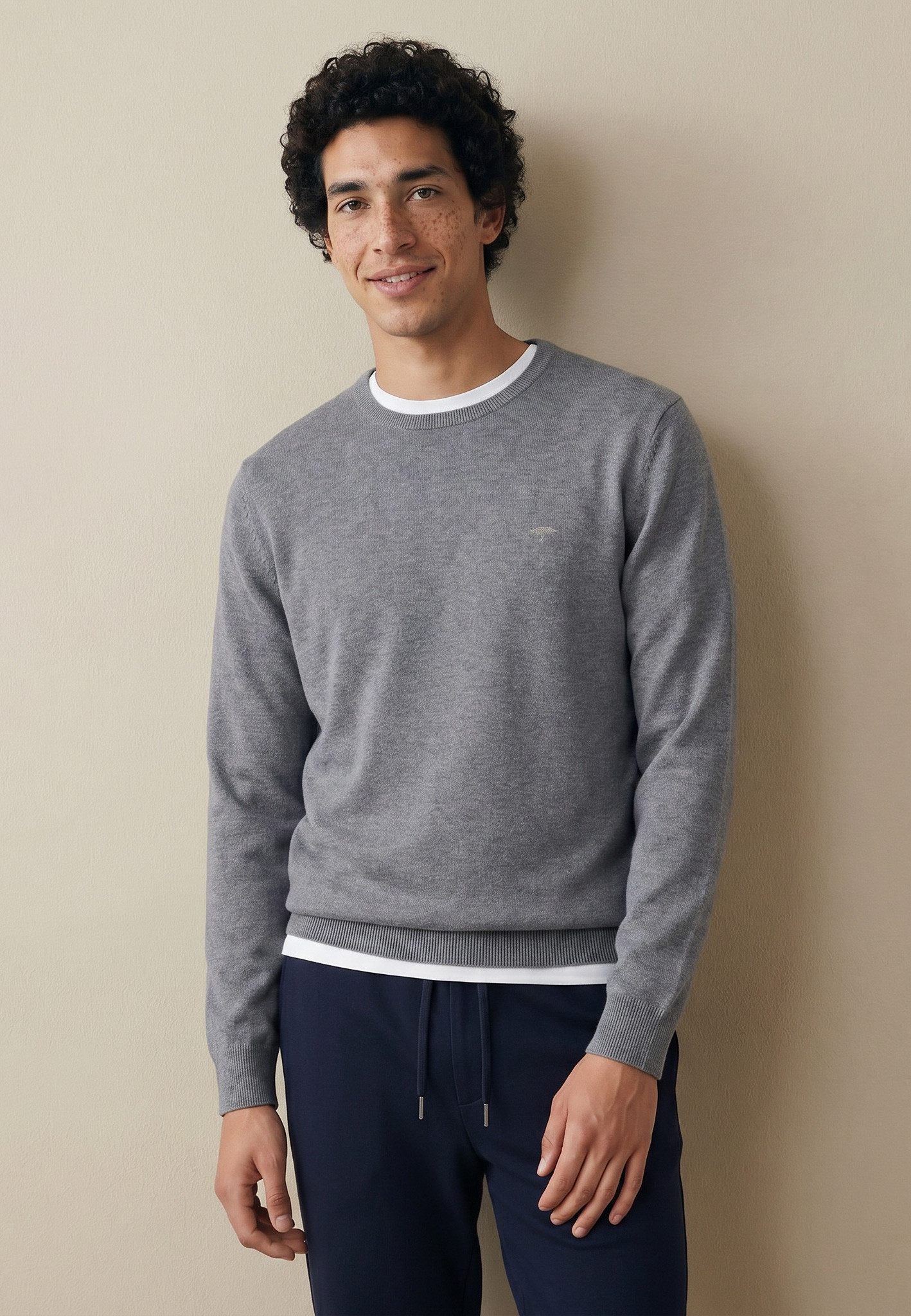 FYNCH-HATTON Strickpullover mit Logostickerei