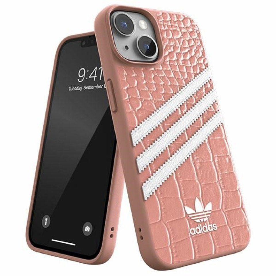 adidas Performance Handyhülle Case iPhone 14 rosa Streifen Logo Kunststoff 50199 6,1 Zoll, Kantenschutz