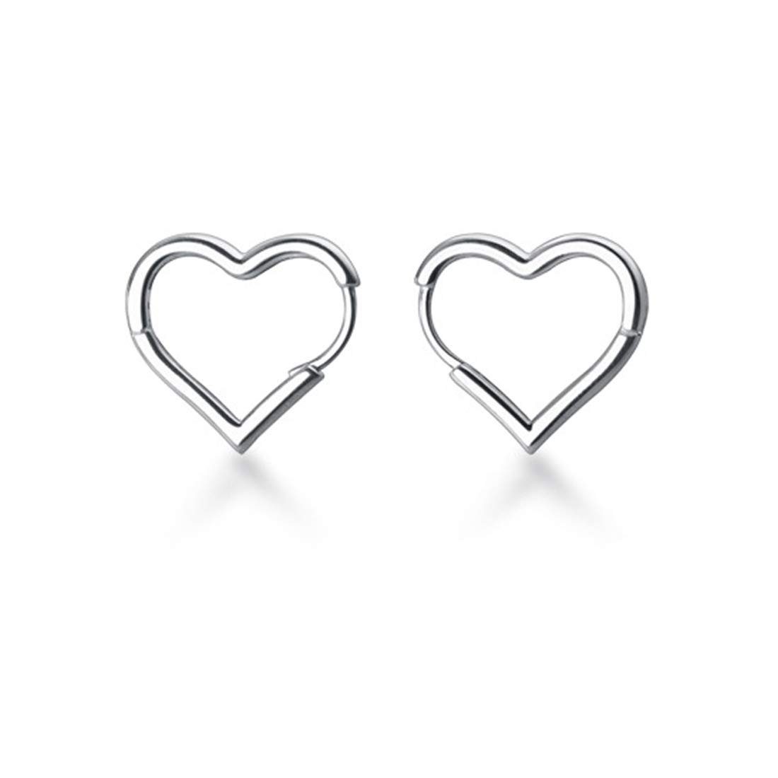 POCHUMIDUU Paar Ohrhänger 925 Sterling Silber Damen Herz Ohrringe (2-tlg), für Frauen Teenager Mädchen Süßer Liebes-Herz-Ohrring-Tropfen