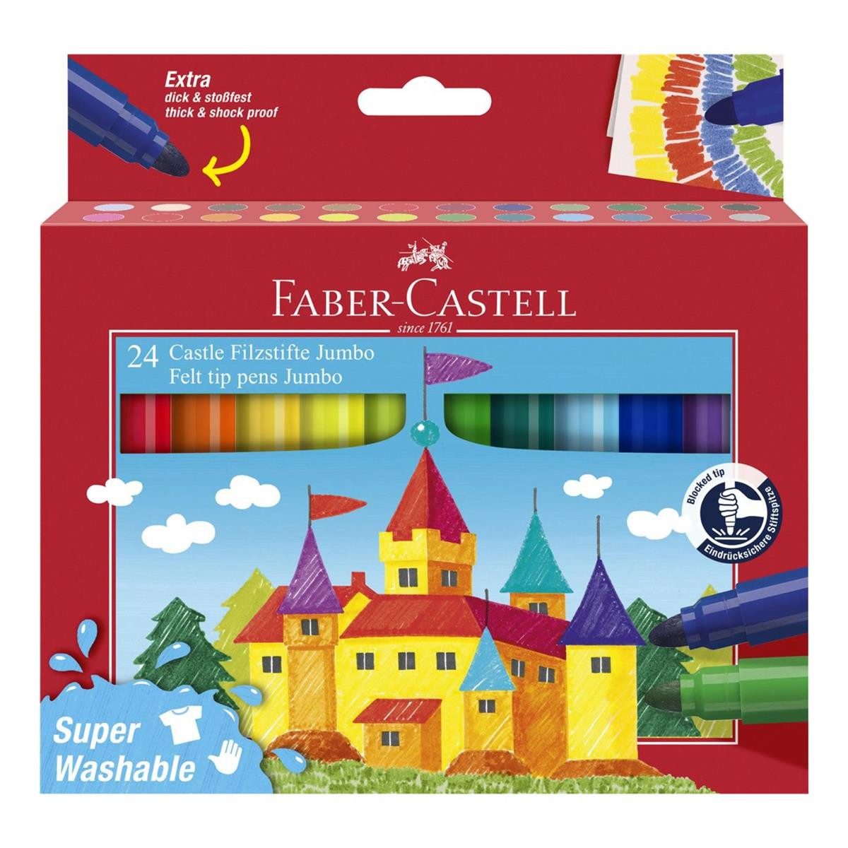 Faber-Castell Filzstift Faber-Castell Jumbo Filzstift - 24er Etui