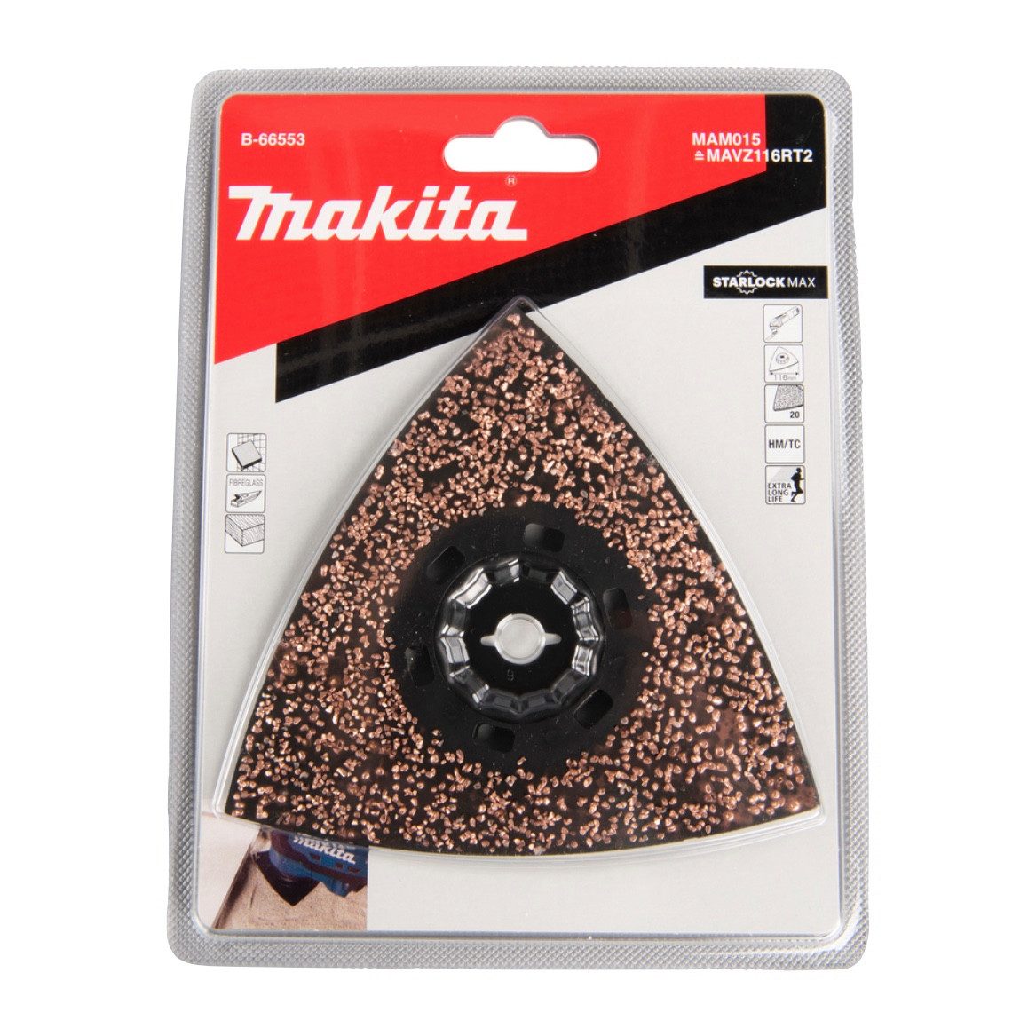Makita Schleifaufsatz MAM015 HM Deltaplatte 116 mm K20 Starlock Max 2 Stk. (2x B-66553)