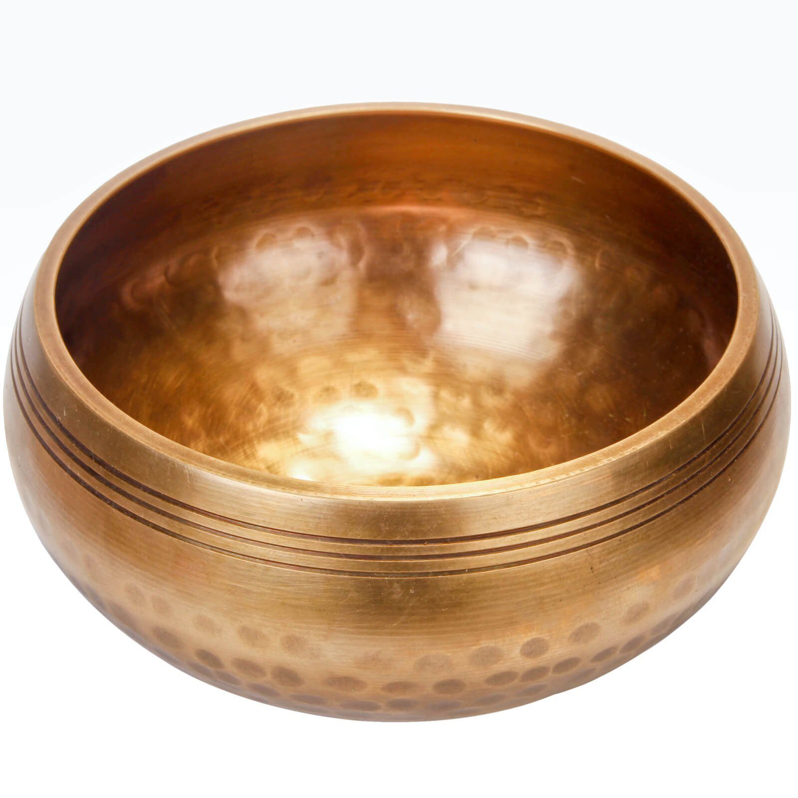 aumondo Percussion-Set Original Tibetische Klangschale, 13 cm groß, handgefertigt. Set in Geschenk-Box.