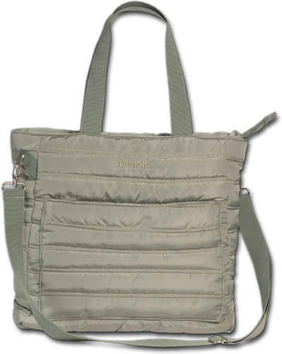 Bench. Schultertasche Bench gesteppte Shopper Bag (Schultertasche, Schultertasche), Damen, Jugend Tasche Textil-Polyester grau, grün, Uni