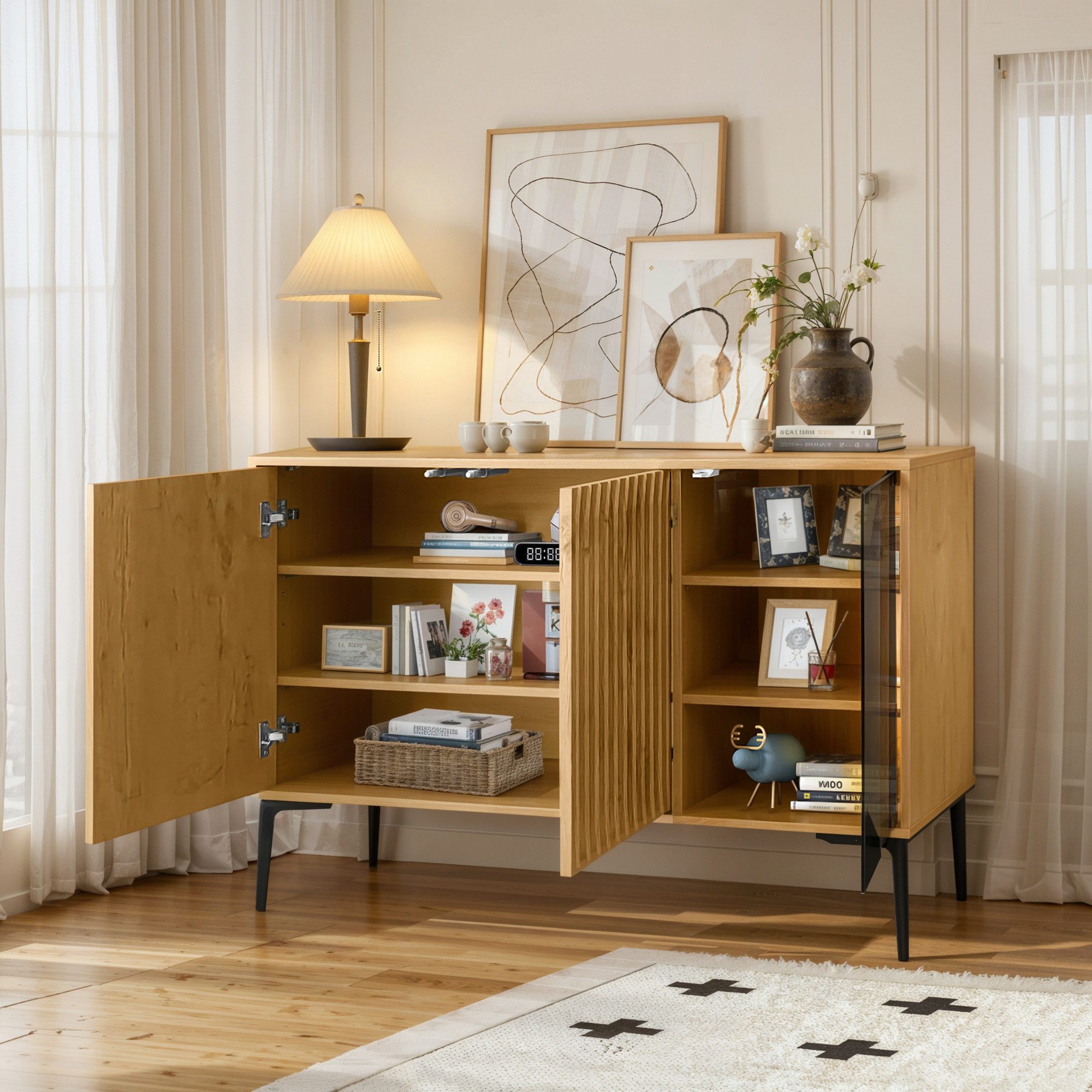 Flieks Sideboard mit LED-Beleuchtung (B120/T35/H80 cm, günstig online kaufen
