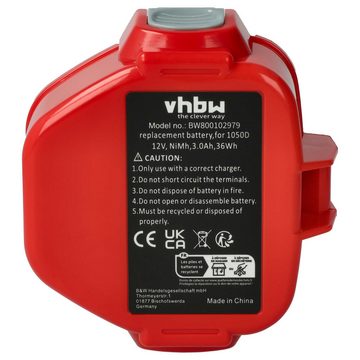 vhbw kompatibel mit Makita UB121D, ML123 Fluorescent Automotive Light, Akku NiMH 3000 mAh (12 V)