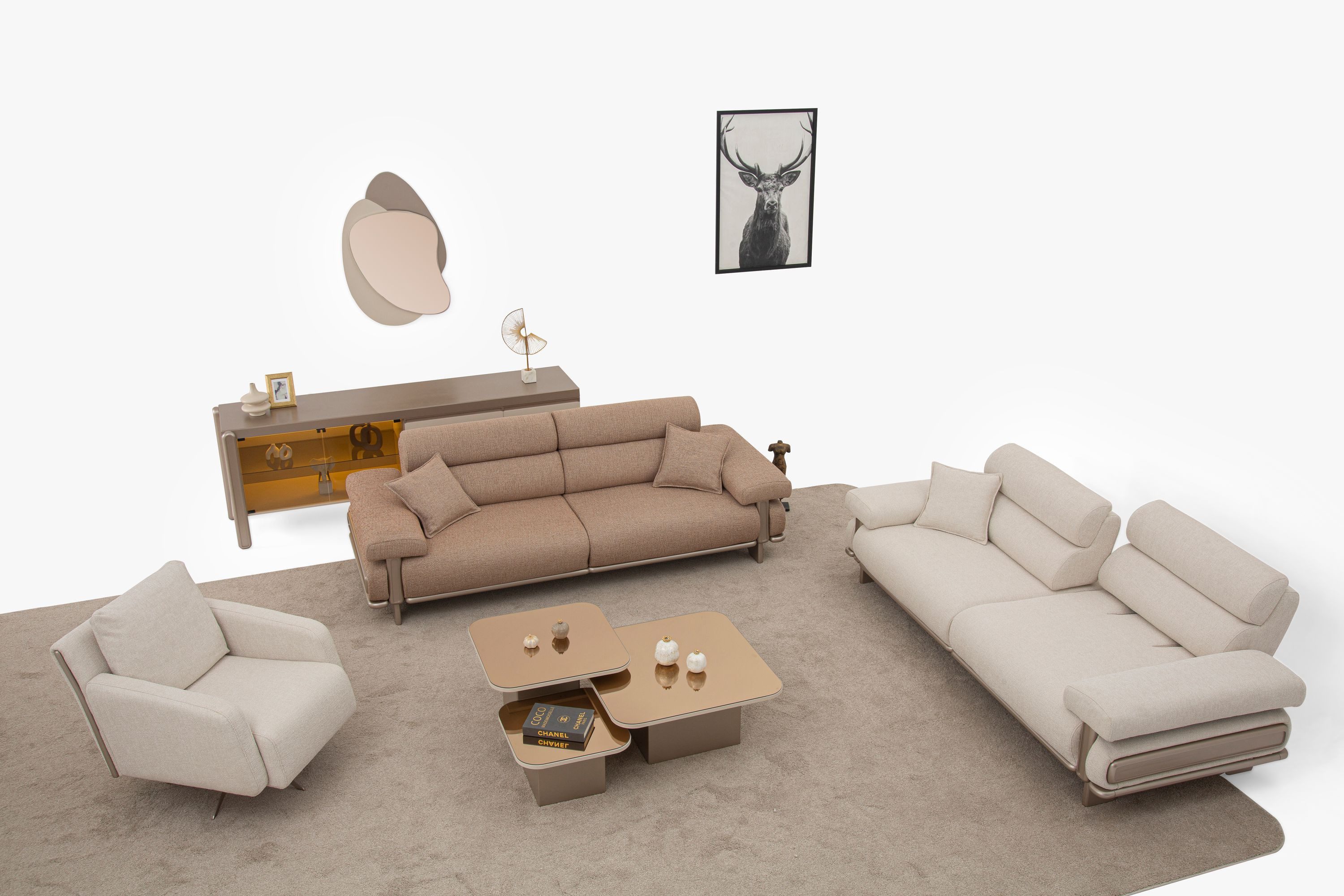 Nobelaa Sofa Sitzgruppe/Sofa Set - Wohnzimmergarnitur "Cassiope" 3+3+1