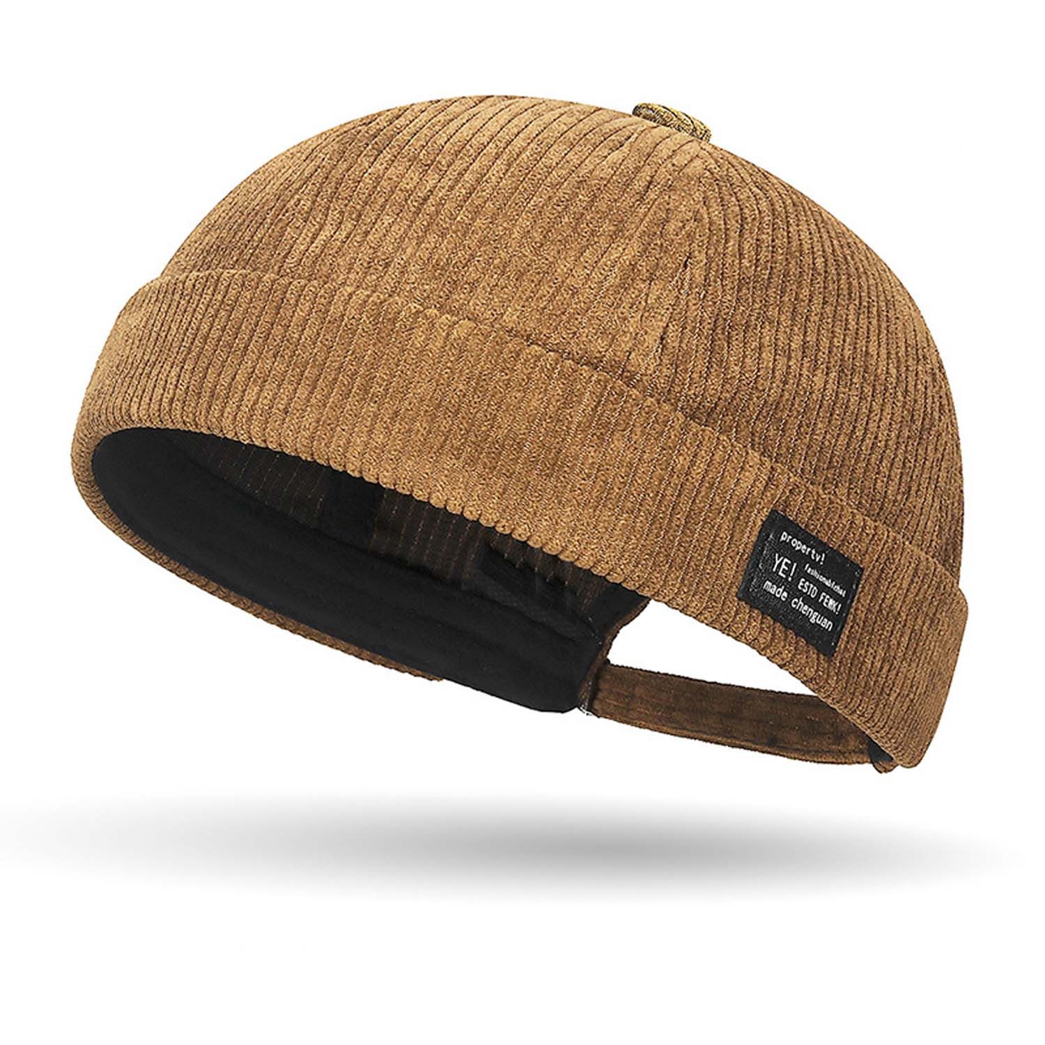 Oemmn Dockermütze Unisex Docker Cap Mütze Cordmütze Docker Cap Krempenlose Mützen