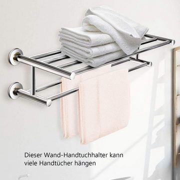 KOMFOTTEU Handtuchhalter Badetuchhalter, doppelte Handtuchstange aus Edelstahl