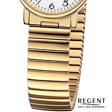 Regent Quarzuhr Regent Damen Armbanduhr Analog, (Analoguhr), Damen Armbanduhr rund, extra groß (ca. 26,5mm), Edelstahlarmband