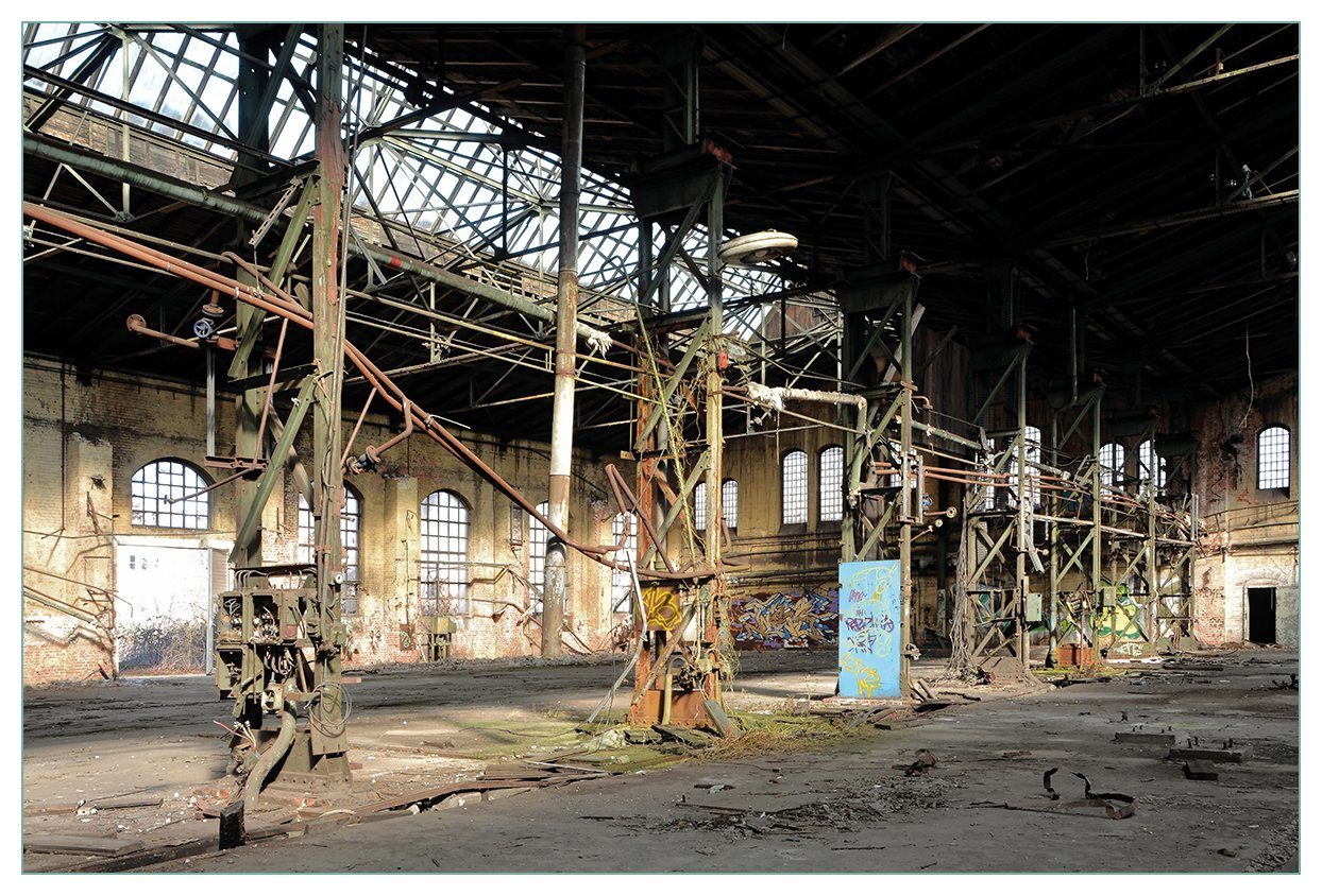 Verlassene Wallario - Küchenrückwand (1-tlg) Fabrik, Alte Industriehalle