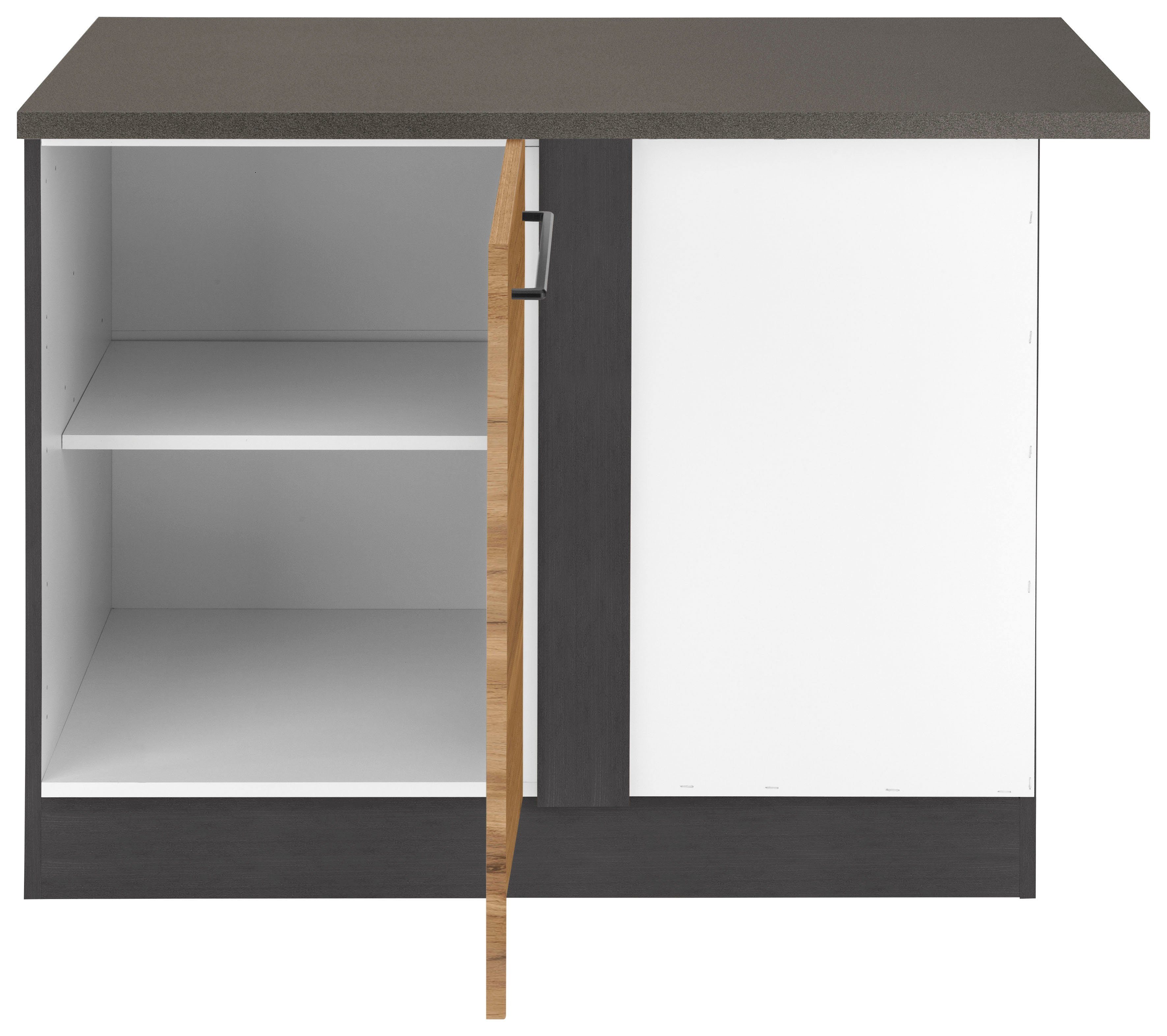 KOCHSTATION Eckunterschrank "KS-Tulsa" 110 cm breit, 1 Tür, schwarzer Metal günstig online kaufen