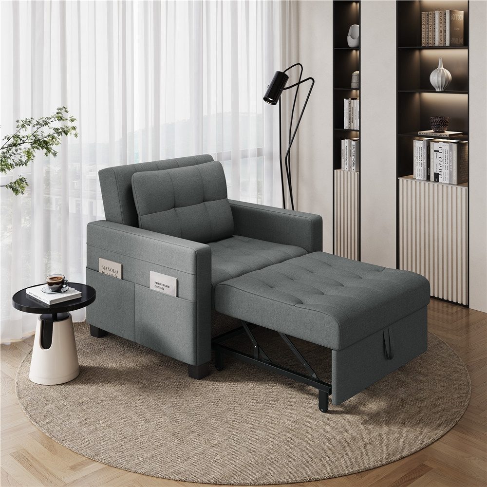Yaheetech Schlafsofa Einzelsofa, Klappbarer Relaxsessel Loungesessel mit Be günstig online kaufen