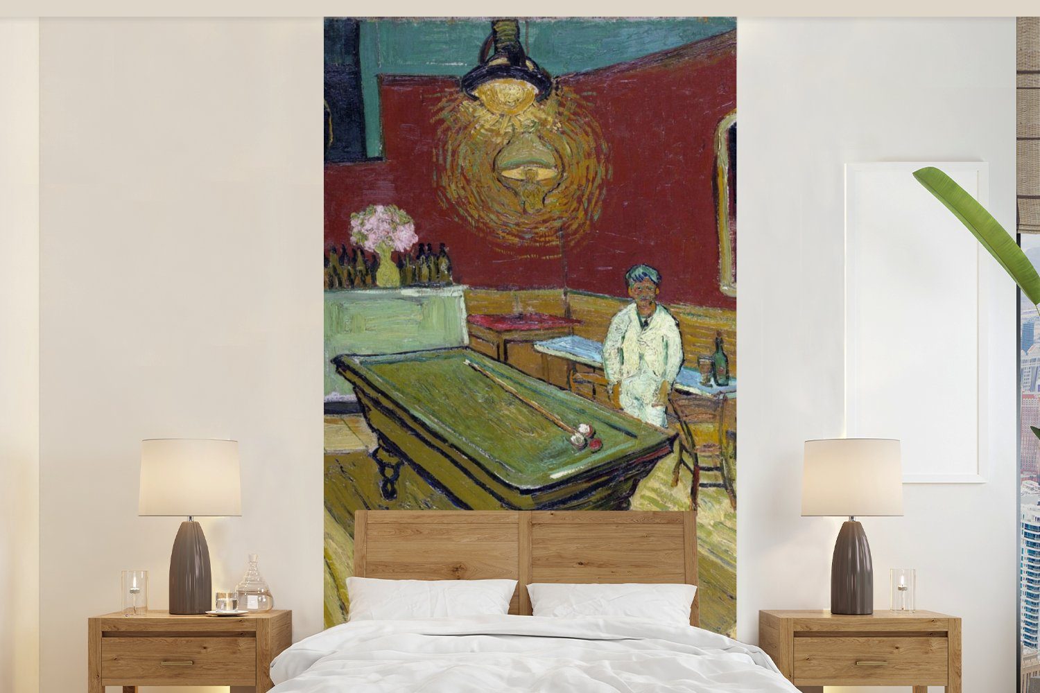 MuchoWow Fototapete Das Nachtcafé - Vincent van Gogh, Matt, bedruckt, (2 St), Vliestapete für Wohnzimmer Schlafzimmer Küche, Fototapete
