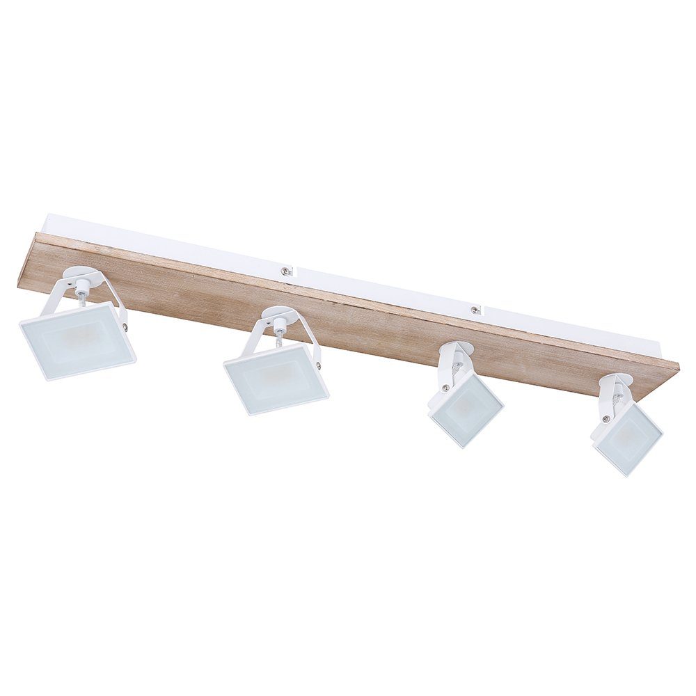 etc-shop LED Deckenspot, LED-Leuchtmittel fest Holz braun Deckenlampe Mehrflammig verbaut, Deckenleuchte