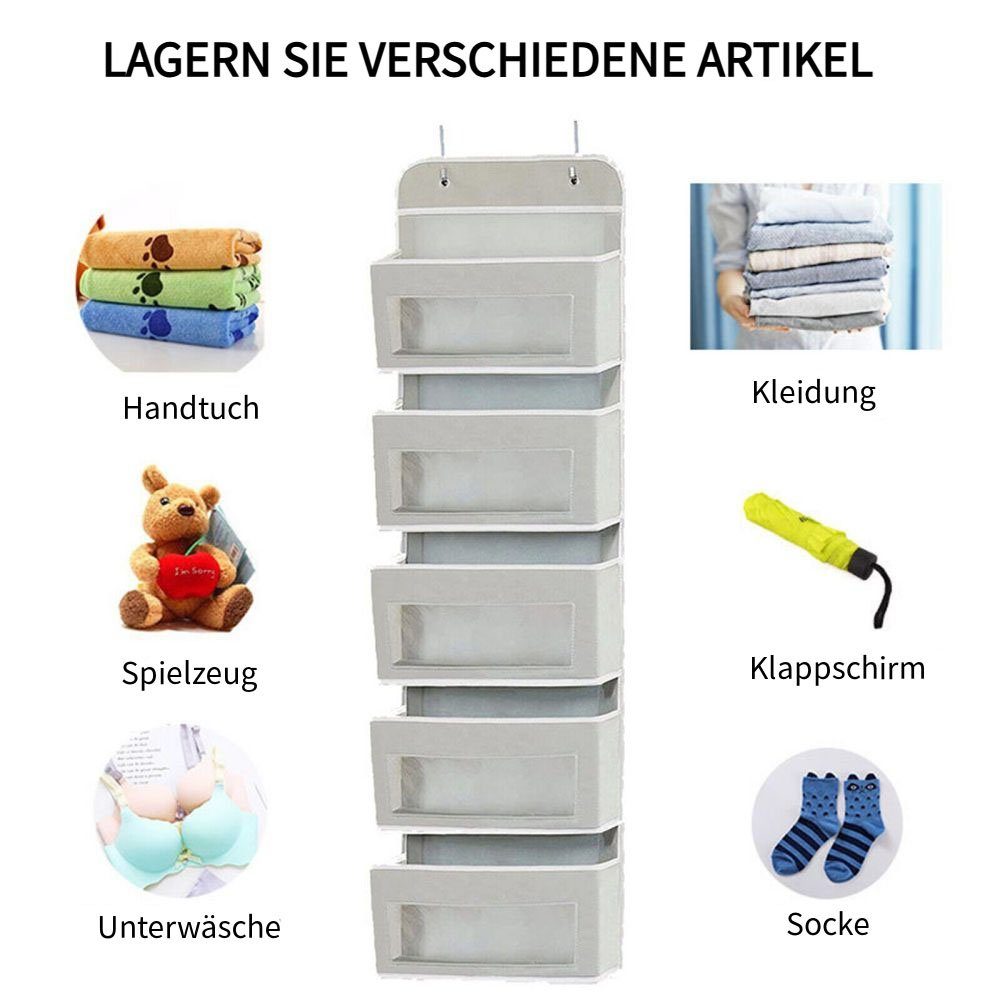 Badorganizer schwarz grau JOYOLEDER Hängeorganizer 4/5 beige Fächer,