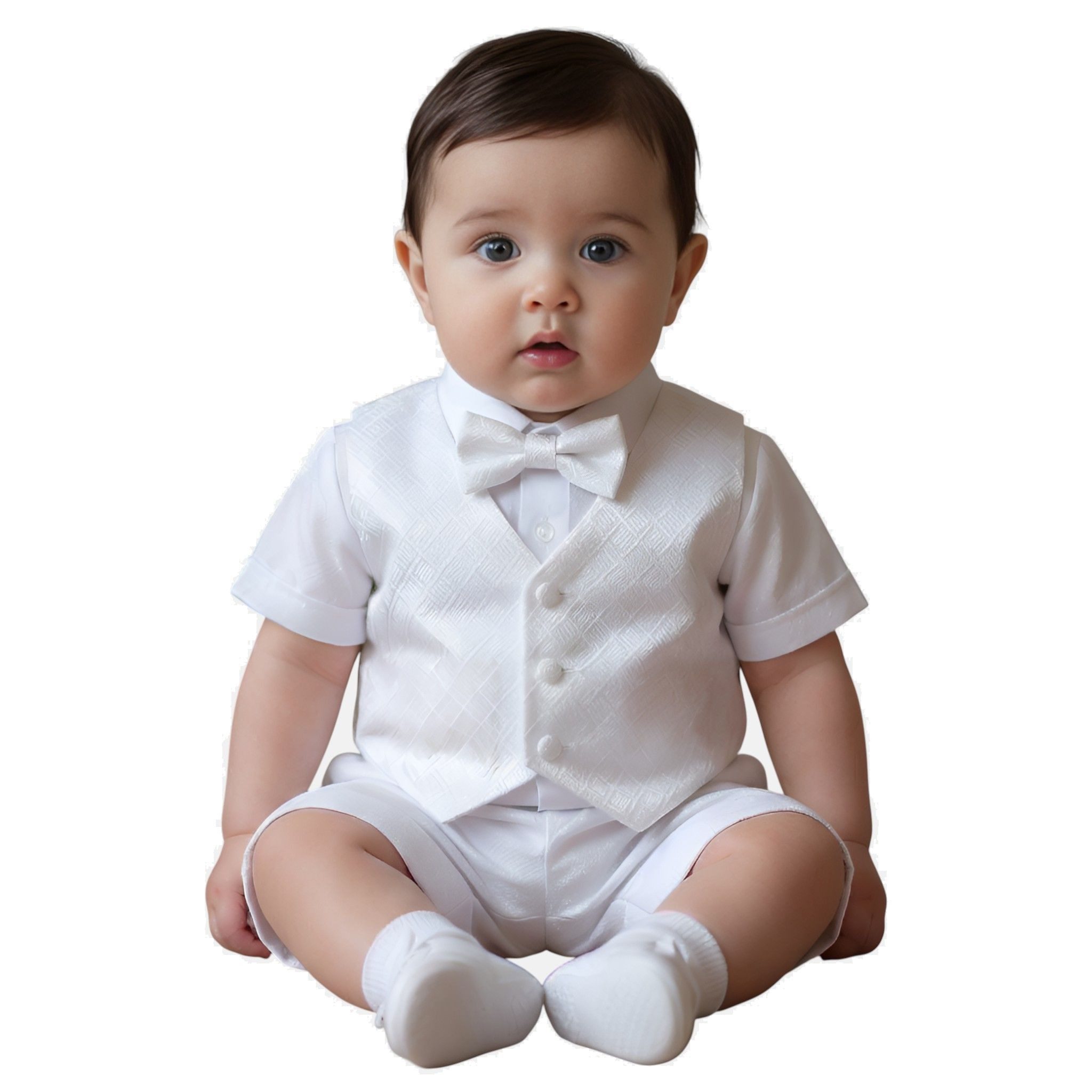 Tom Kids Kinderanzug Taufanzug festlicher Babyanzug Kleidung Taufe Hochzeit Feier (Set 3 Teile, Weste, Hose und Hemd) Hemd, Weste und Hose