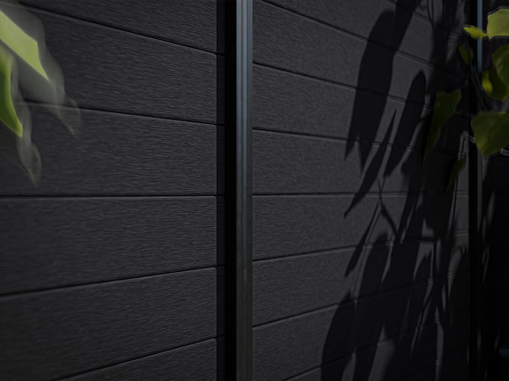 Belladoor Sichtschutzelement Bohlenset Premium für WPC-Steckzaunsystem Charcoal, Pflegeleicht, UV-beständig
