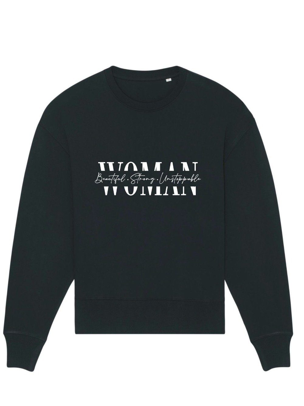 ANNIS Fashion & Accessoires Sweatshirt Baumwollanteil, Black Oversized WOMAN Bio hoher (1-tlg)