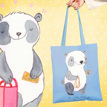 Mr. & Mrs. Panda Tragetasche Schmuckverkäufer Herz - Sky Blue - Geschenk, Juwelier, Jutebeutel, Be (1-tlg), Modisches Design