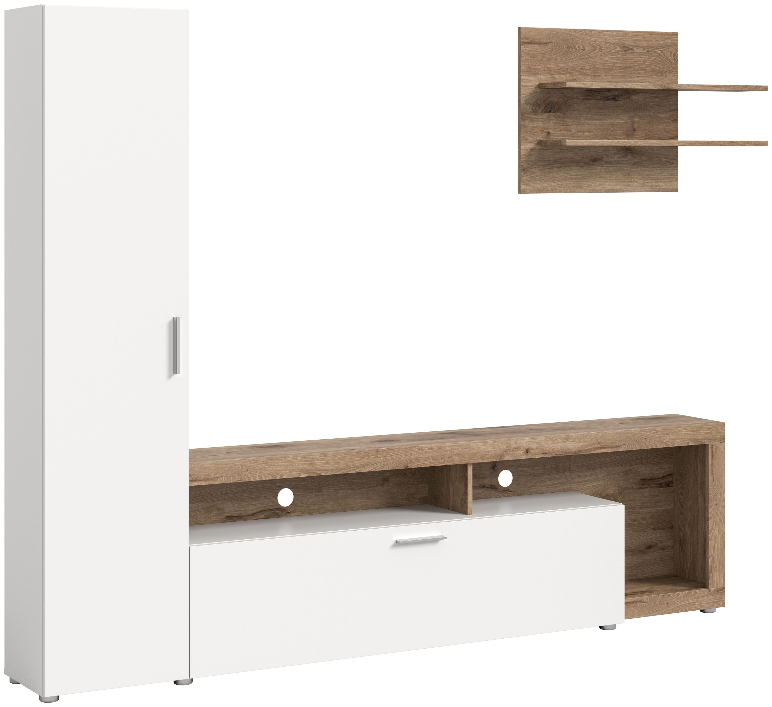 xonox.home Wohnwand Cross, Weiß Melamin Modern günstig online kaufen