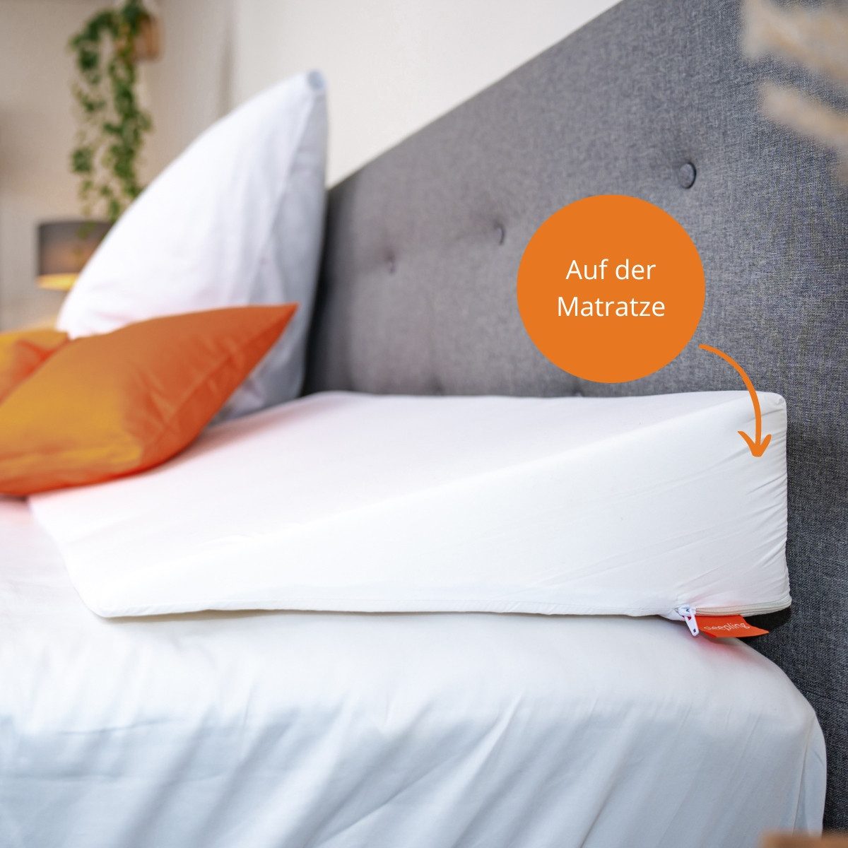 Matratzenkeil und Bücherkissen sleepling, formstabil, atmungsaktiv, druckentlastend, Bezug aus 100% Polyester – Bild 4 von 5