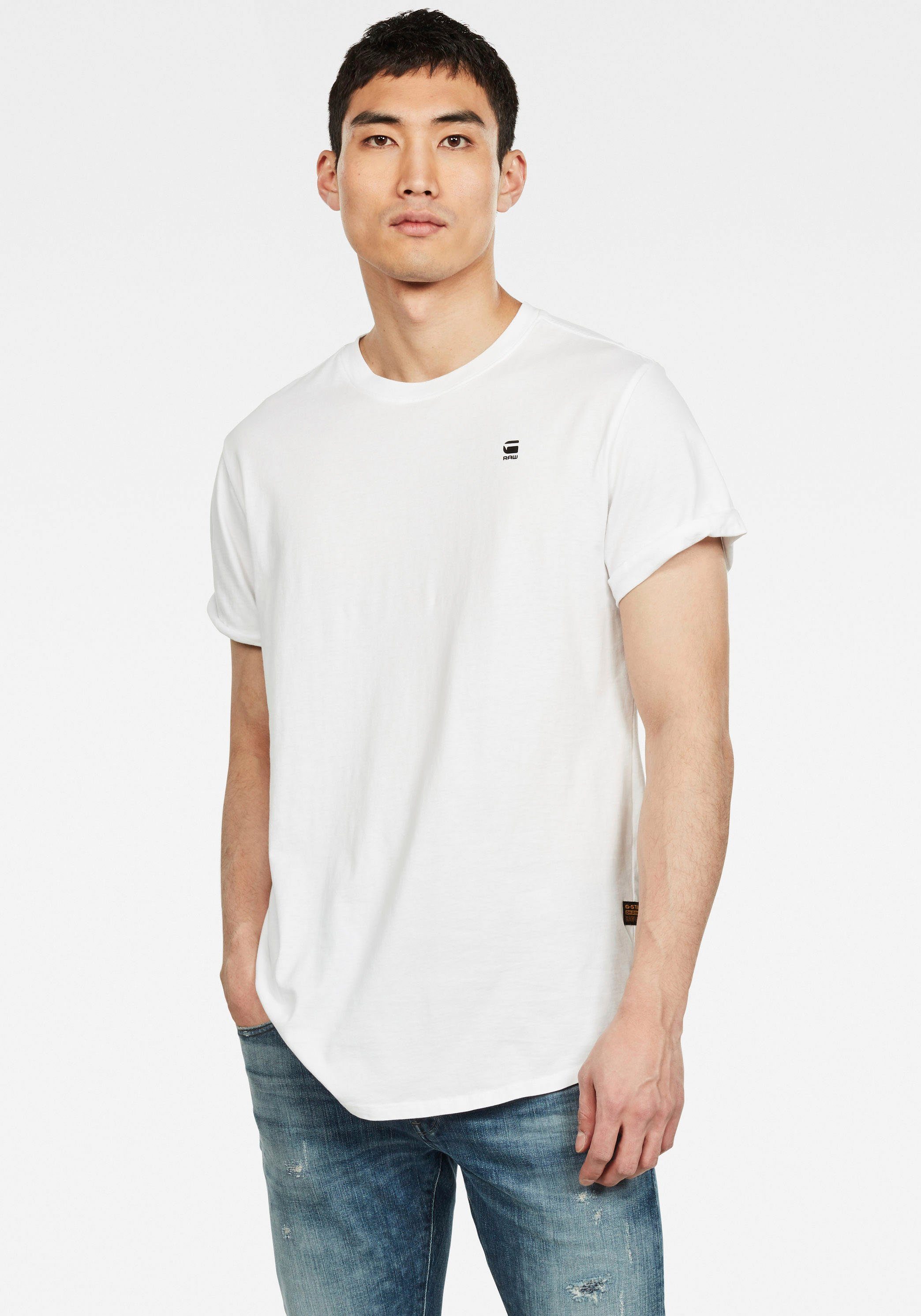 G-Star RAW T-Shirt Lash mit kleinem Logo Stitching white