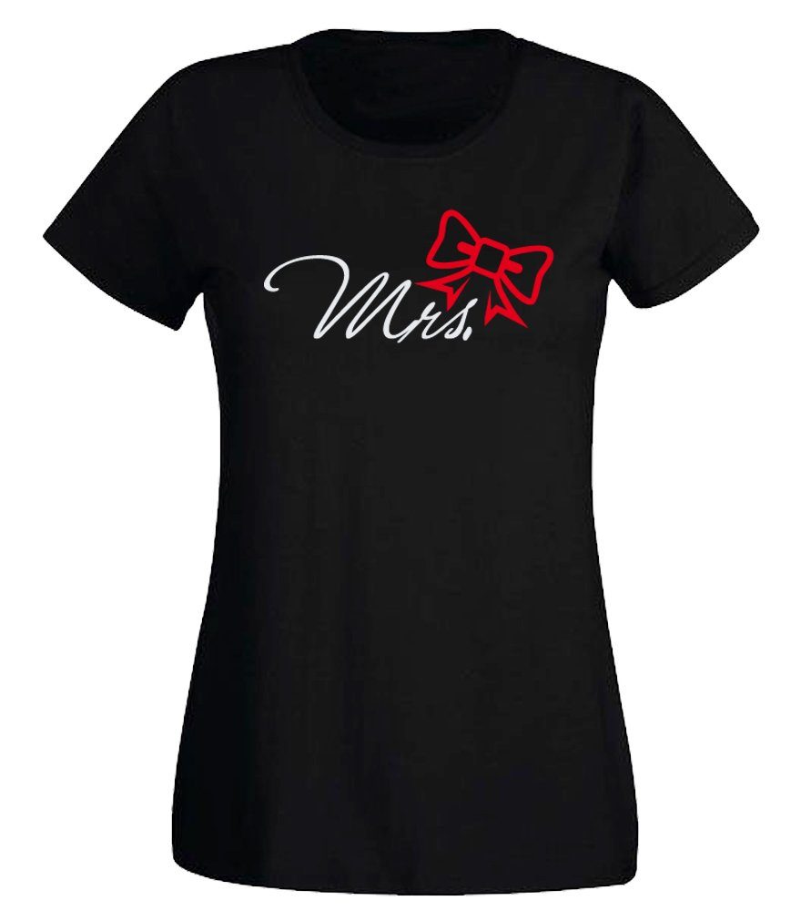 G-graphics T-Shirt Mr. & Mrs. (Partner- / Paar-Set, Einzelteile zum selbst zusammenstellen) Aufdruck auf der Vorderseite