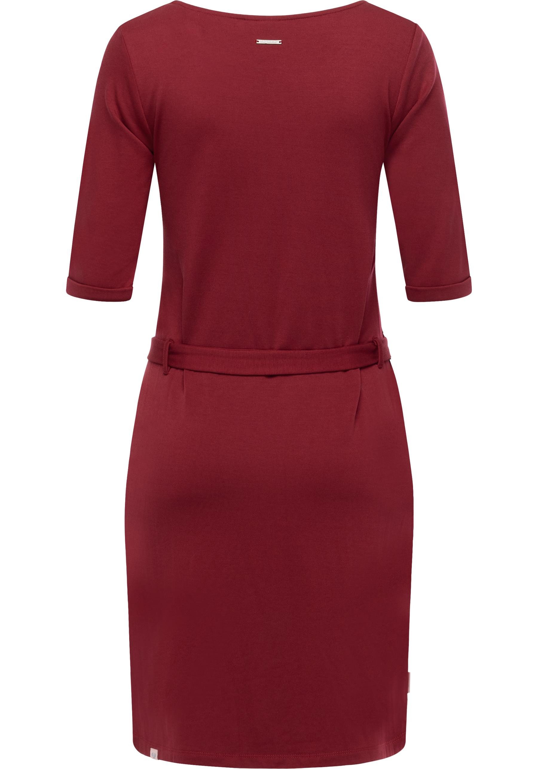 Ragwear Jerseykleid Kenisha Elastisches Midikleid mit Taillengürtel