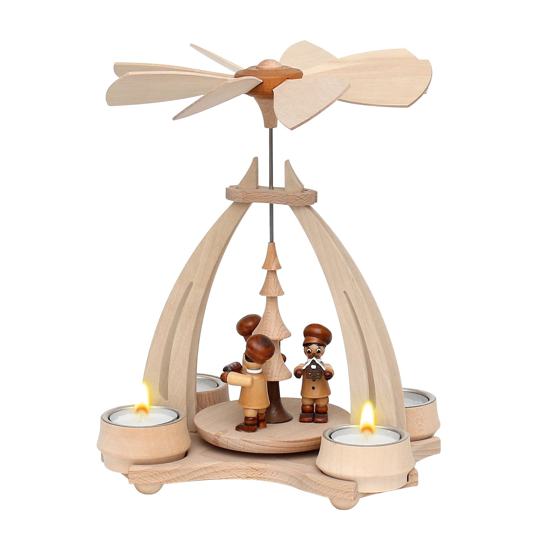 Weihnachtspyramide Pyramide aus Buchenholz mit Bäckerfiguren, ca. 24