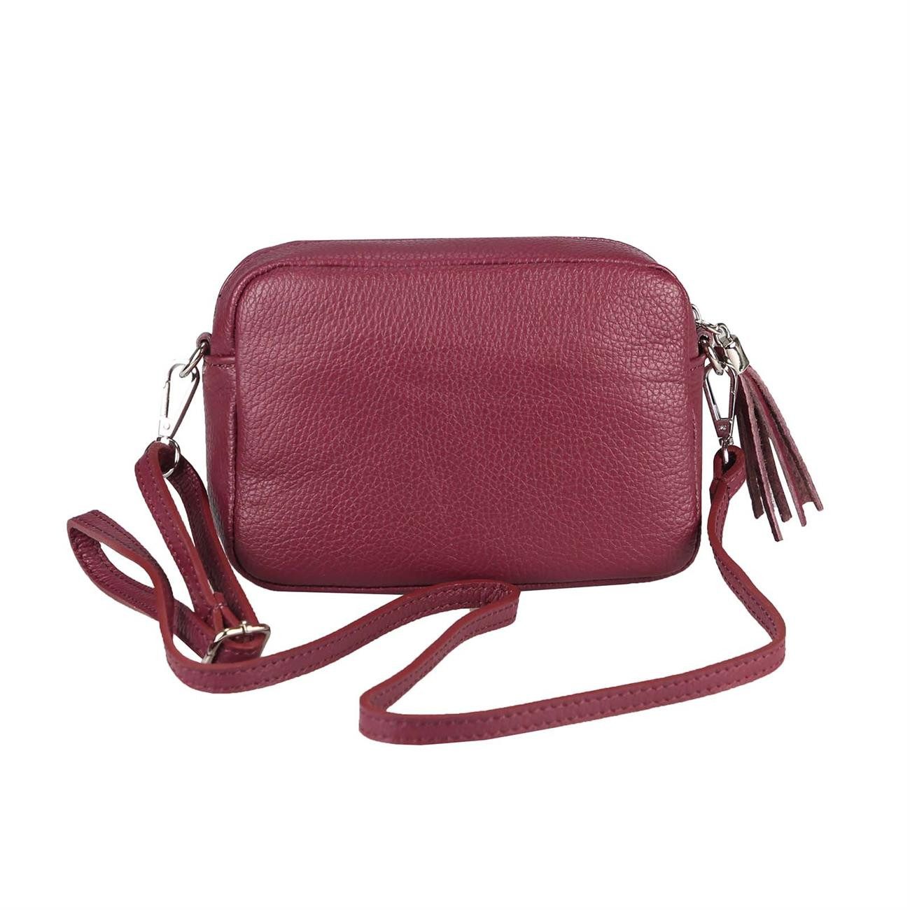 ITALYSHOP24 Schultertasche Made in Italy Damen Leder Tasche CrossOver, als Schultertasche, CrossBody, Umhängetasche tragbar