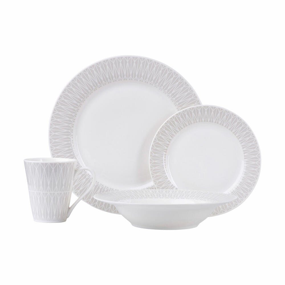 Maxwell & Williams Сервірування столу ZENITH Set 16-tlg. Grau (16-tlg), 4 Personen, Porzellan