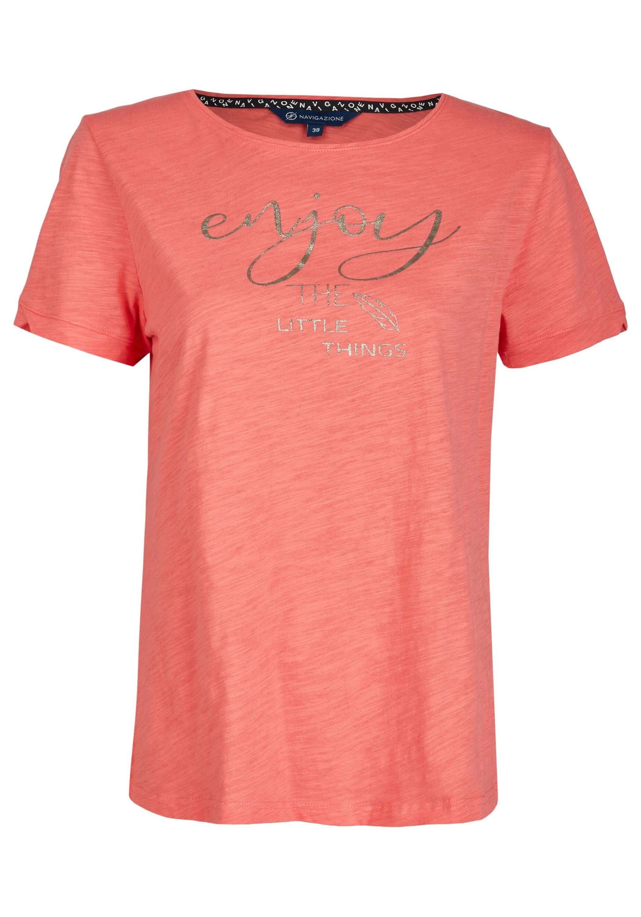 NAVIGAZIONE Rundhalsshirt (1-tlg) mit Metallic-Print