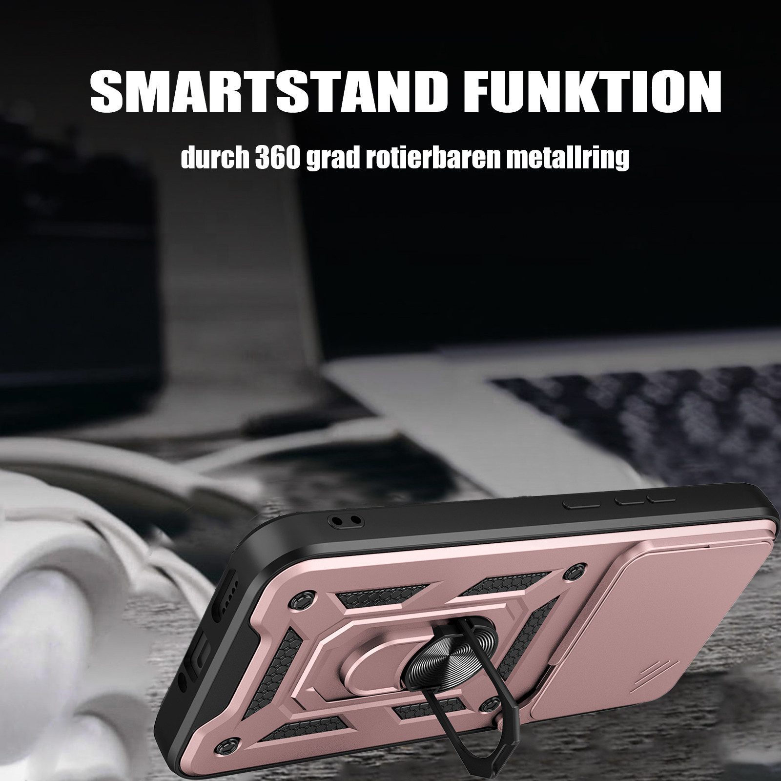 betterfon Handyhülle für Xiaomi Redmi Note 15 Pro 5G Hülle Schutzhülle mit Kameraschutz, Outdoorhülle mit Ringhalter, Silikonkern & präziser Passform – Bild 4 von 5