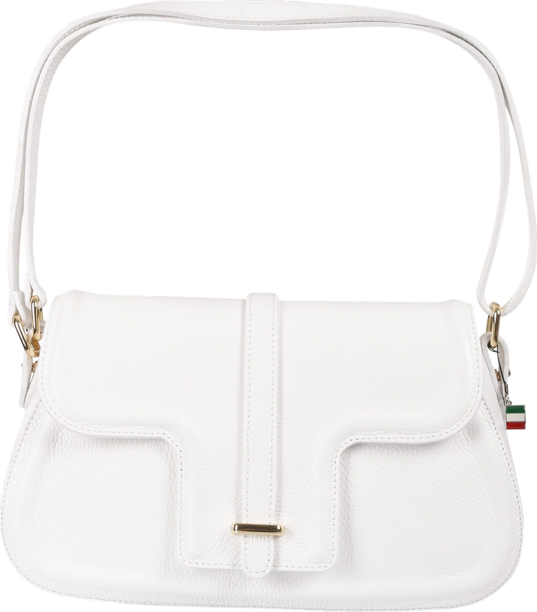 FLORENCE Schultertasche Florence Damen Schultertasche Leder (Schultertasche), Damen Schultertasche Leder, weiß ca. 33cm x ca. 20cm hoch