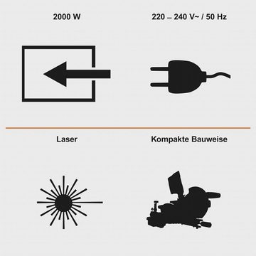 Scheppach Zug-, Kapp- und Gehrungssäge IXES Kappsäge 305mm Zugsäge Gehrungssäge Posaunenauszug 2000W Laser