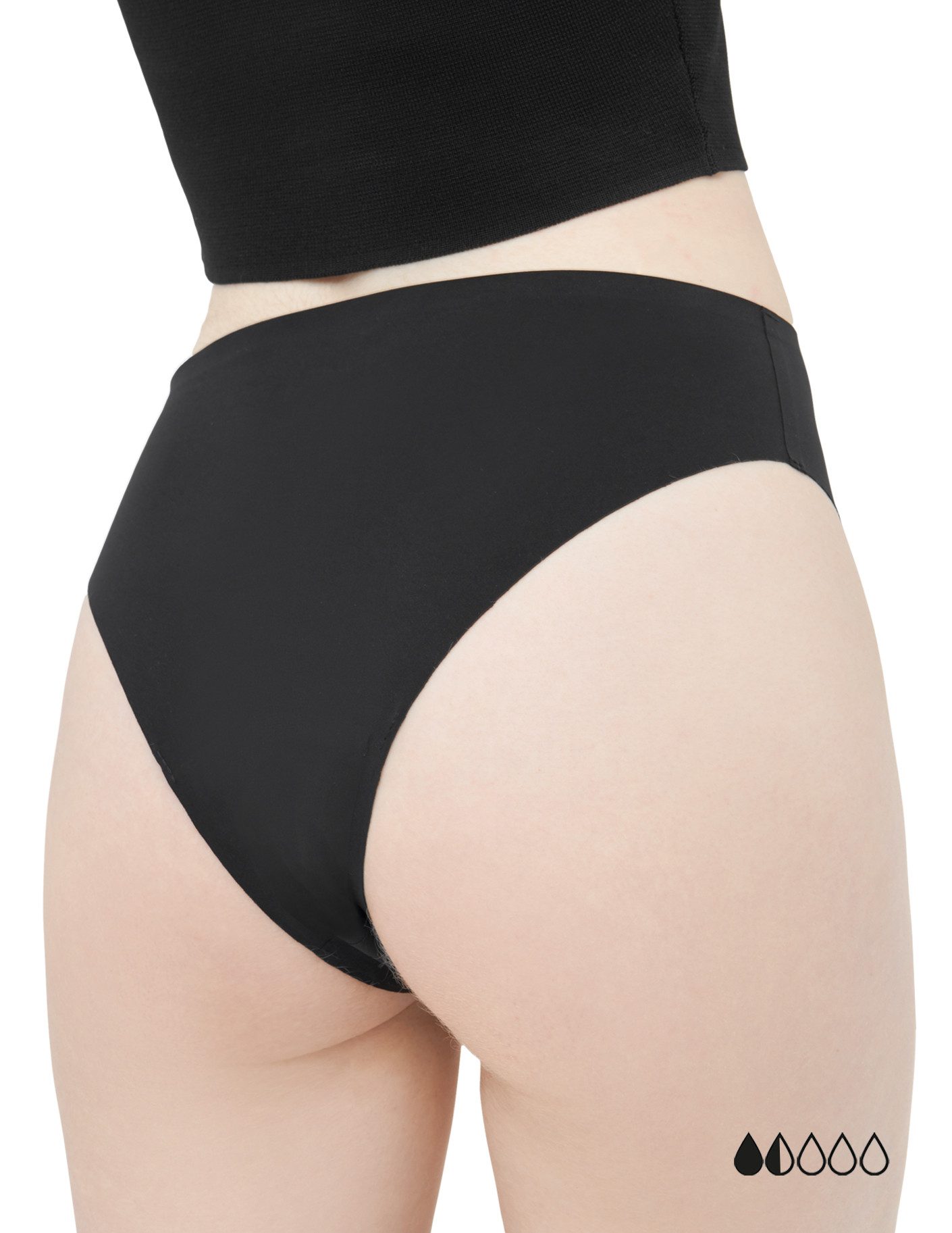 Inkontinenzslip Periodenunterwäsche EMMY Brazilian 1er schwarz leichte Blutung