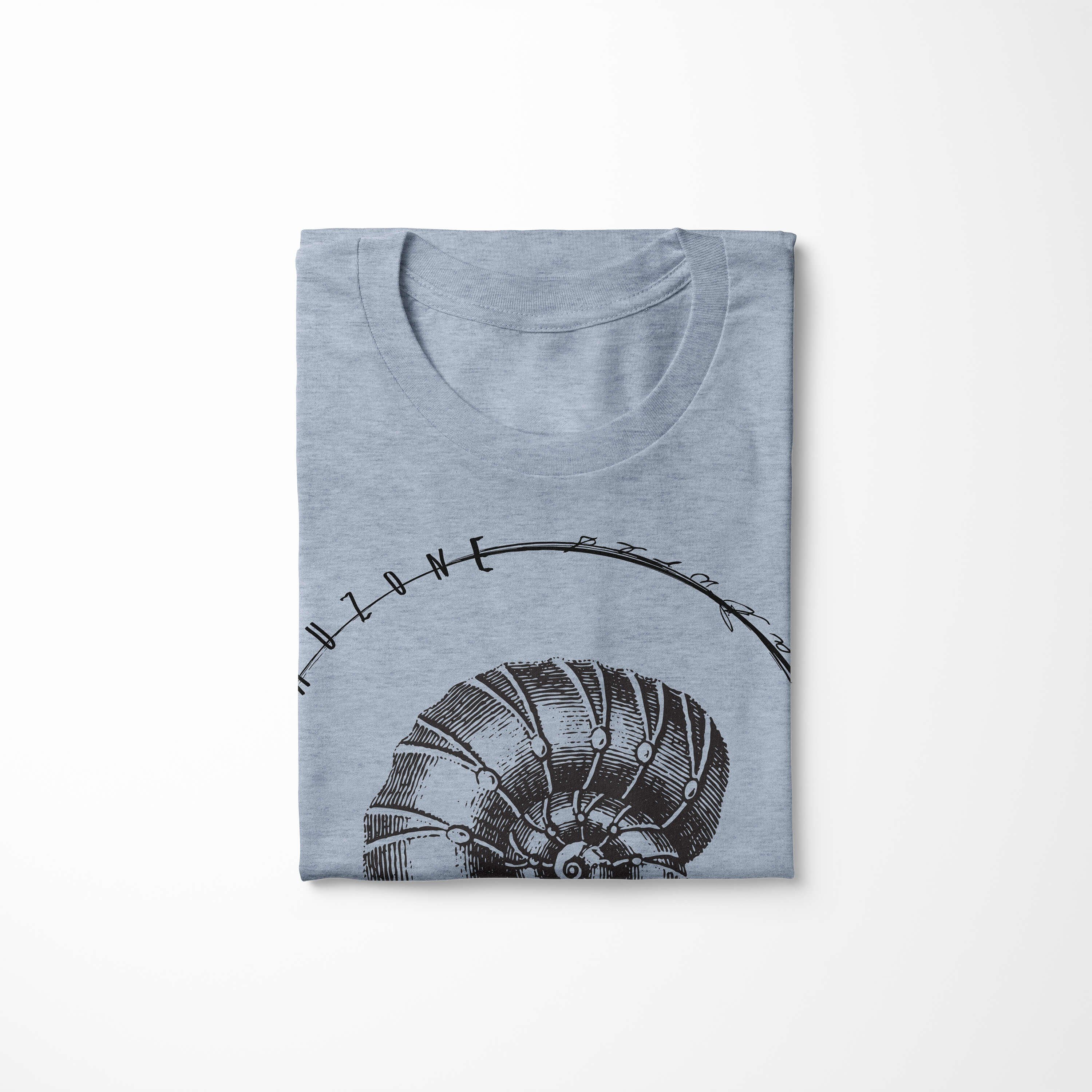 sportlicher Sea Denim und Serie: Schnitt Stonewash Sinus - Struktur T-Shirt / Fische 070 T-Shirt Art feine Tiefsee Sea Creatures,