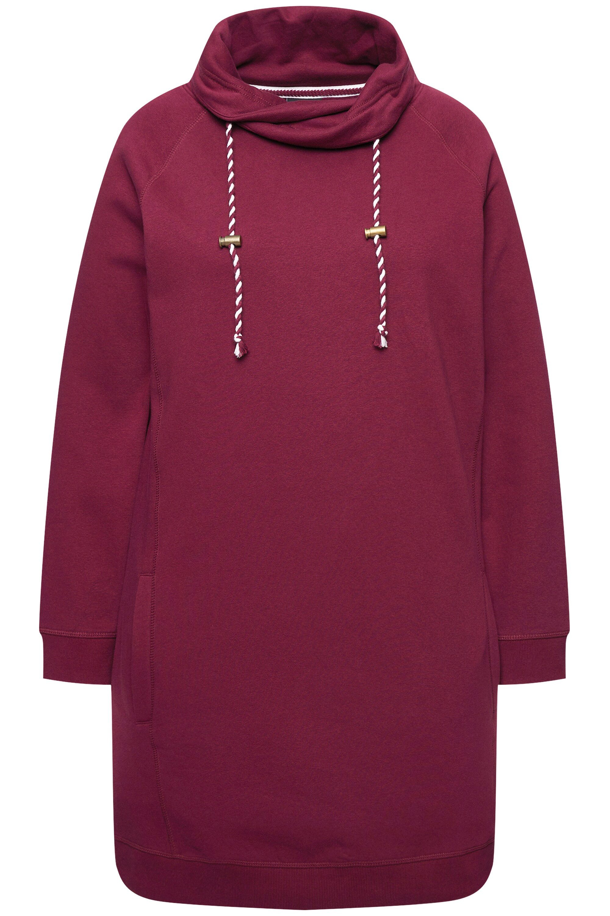 Ulla Popken Jerseykleid Sweatkleid Stehkragen Langarm günstig online kaufen