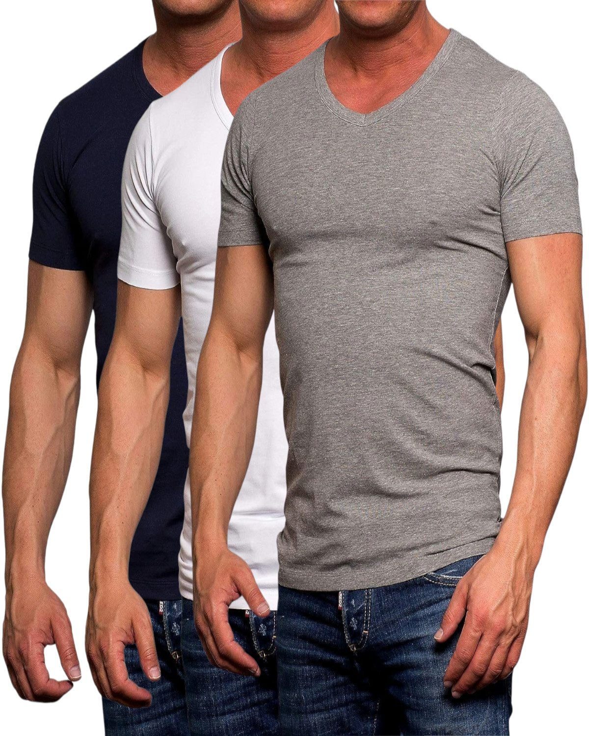Jack & Jones T-Shirt (Spar Set, 3er-Pack) in Unifarben günstig online kaufen