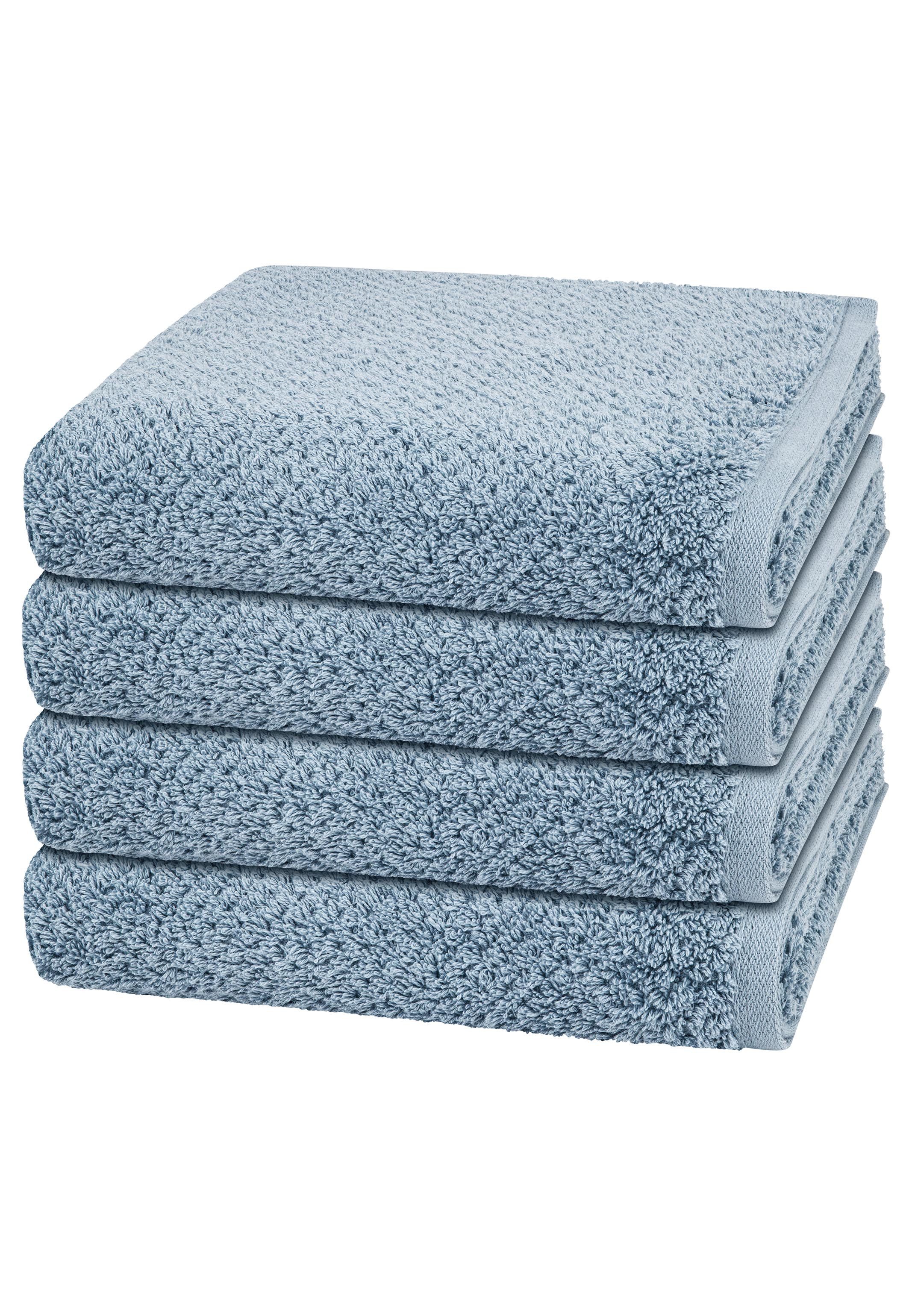 Cawö Handtuch Set Pure, Walkfrottee (Spar-Set, 4-St), 4 X Handtuch im Set - Baumwolle - Saugstark