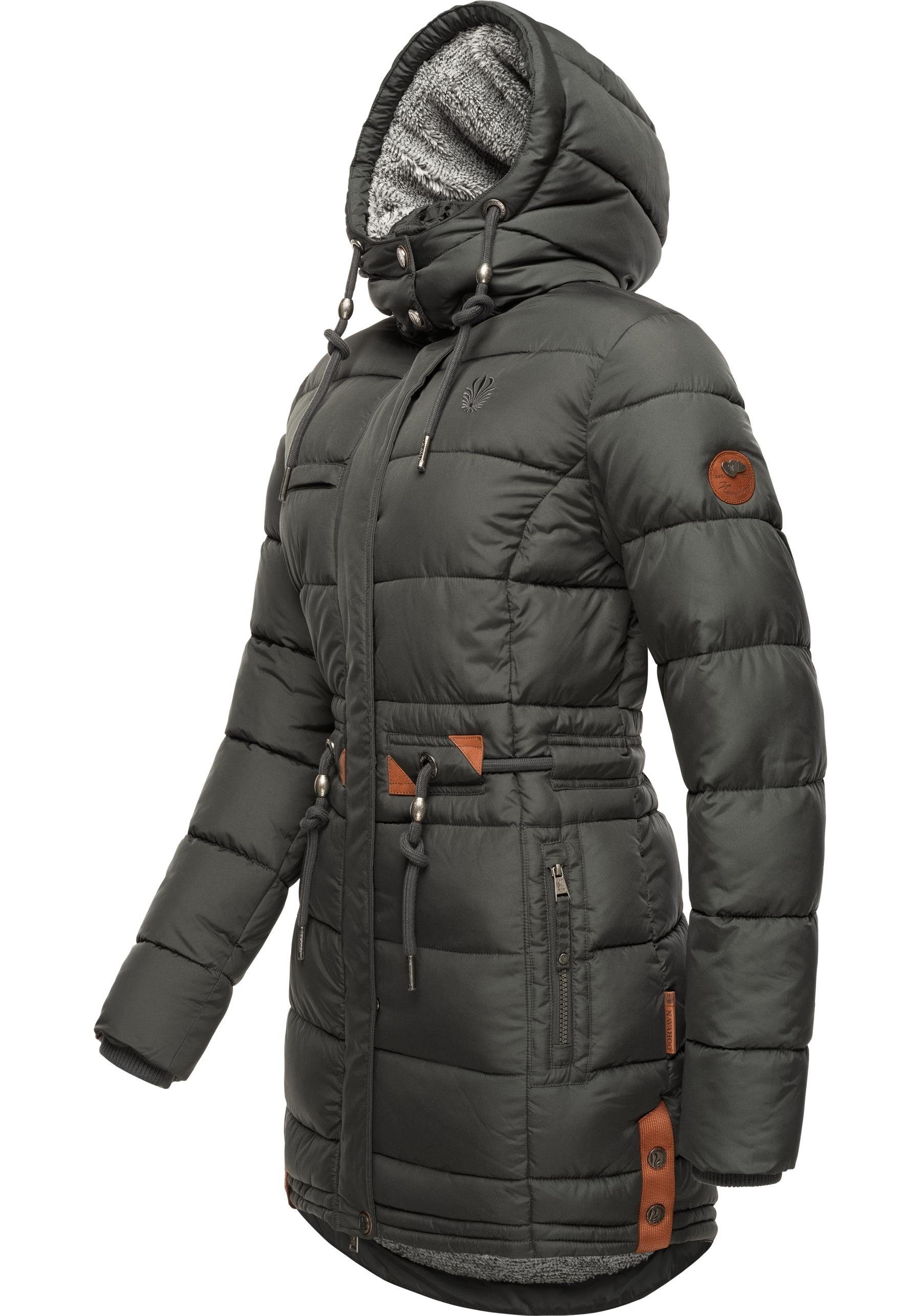 Navahoo Steppmantel Daliee Stylischer Winterparka mit abnehmbarer Kapuze