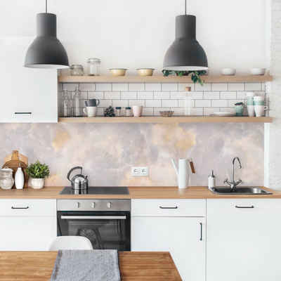 Bilderdepot24 Küchenrückwand grau dekor 3D-Optik Muster Steinoptik Onyx Marmor Grau, (1-tlg., Nischenrückwand - für Fliesenspiegel ohne Bohren - matt), Spritzschutz Rückwand Küche Herd - Folie selbstklebend versch. Größen