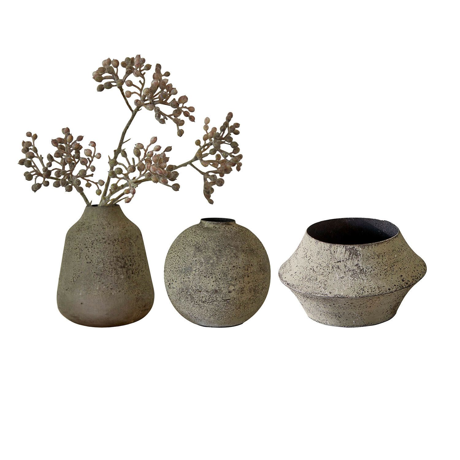 Mirabeau Tischvase Vase 3er Set Nalira antikgrün