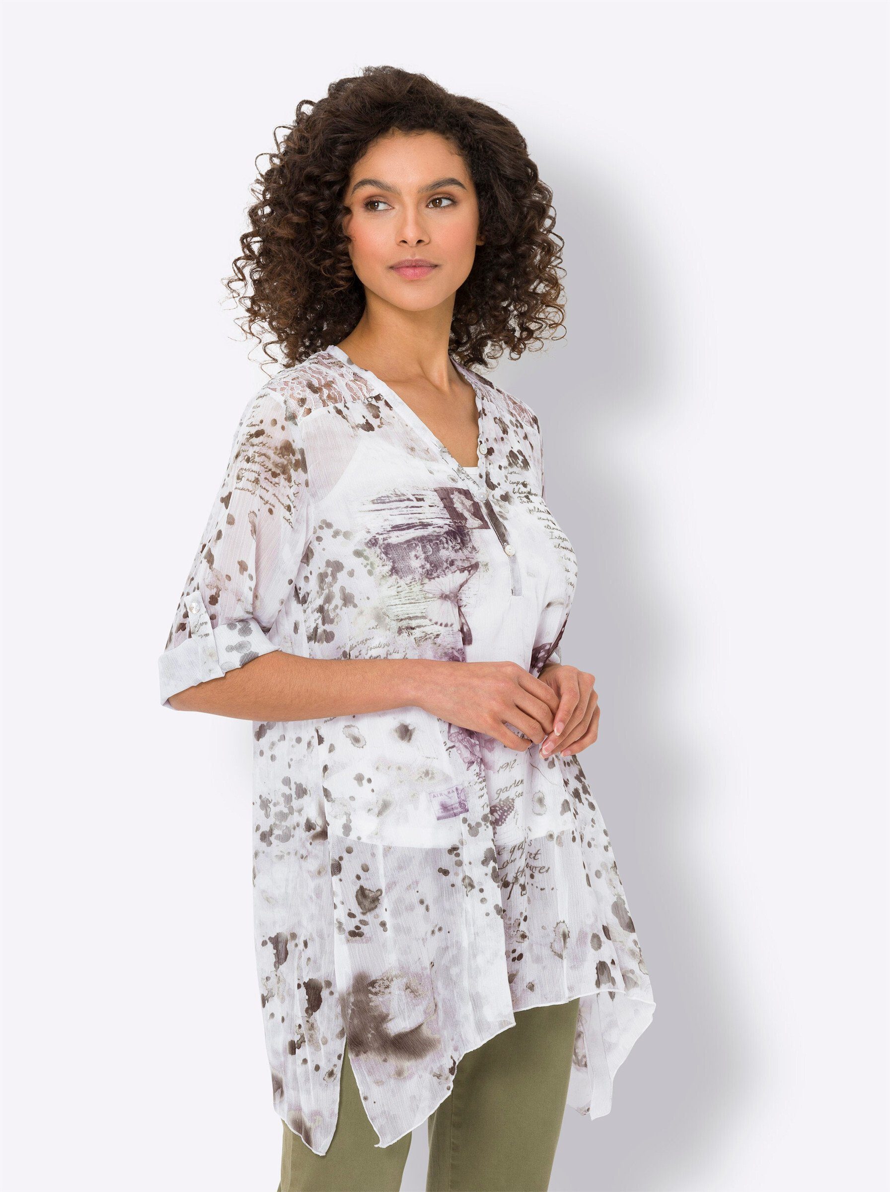 Klassische Bluse Druckbluse