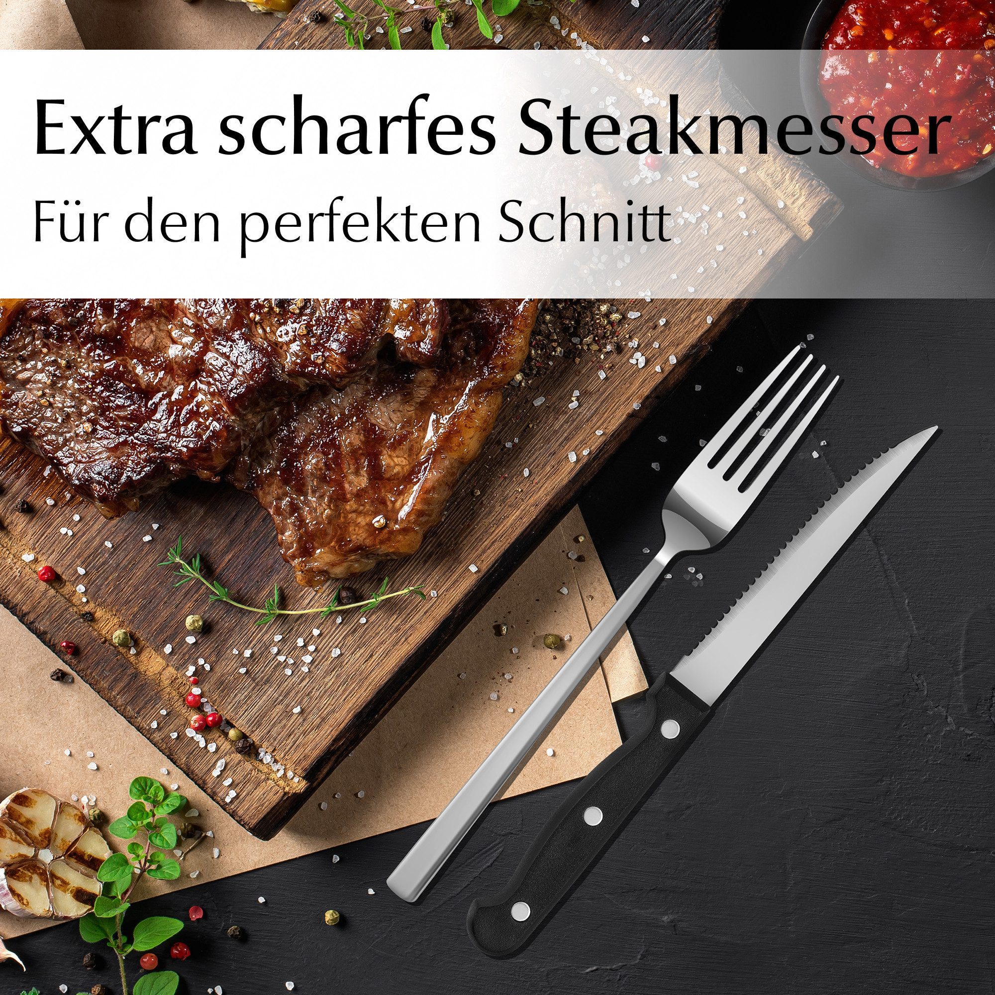 MiaMio Besteck-Set Besteckset 72 Teile 18/10 Silber (72-tlg), 12 Personen – Bild 3 von 5