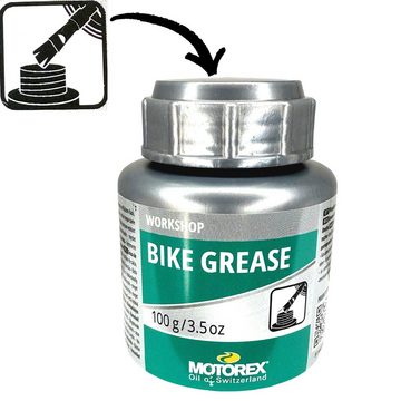 Motorex Fahrrad-Montageständer Motorex Bike Grease 2000 MTB Fahrrad Werkstatt Fett Dose + Pinsel 100g