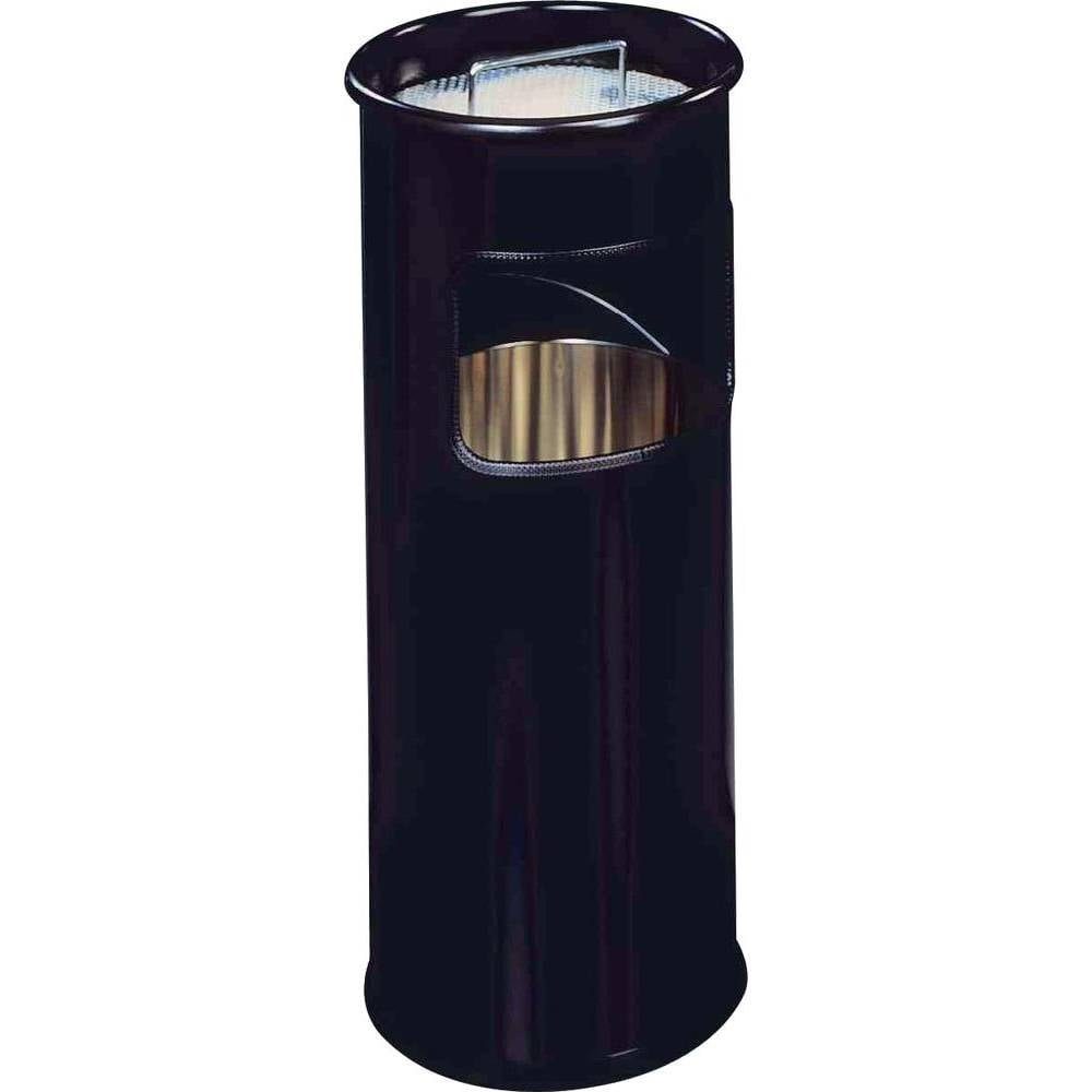 DURABLE Mülleimer Papierkorb Metall mit Ascher rund/ -01, Ø 26 x H 62 cm 333001, Inkl. Aschenbecher