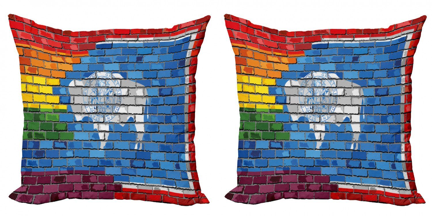 Kissenbezüge Modern Accent Doppelseitiger Digitaldruck, Abakuhaus (2 Stück), Wyoming Gleichheit Staat und Homosexuell Flagge