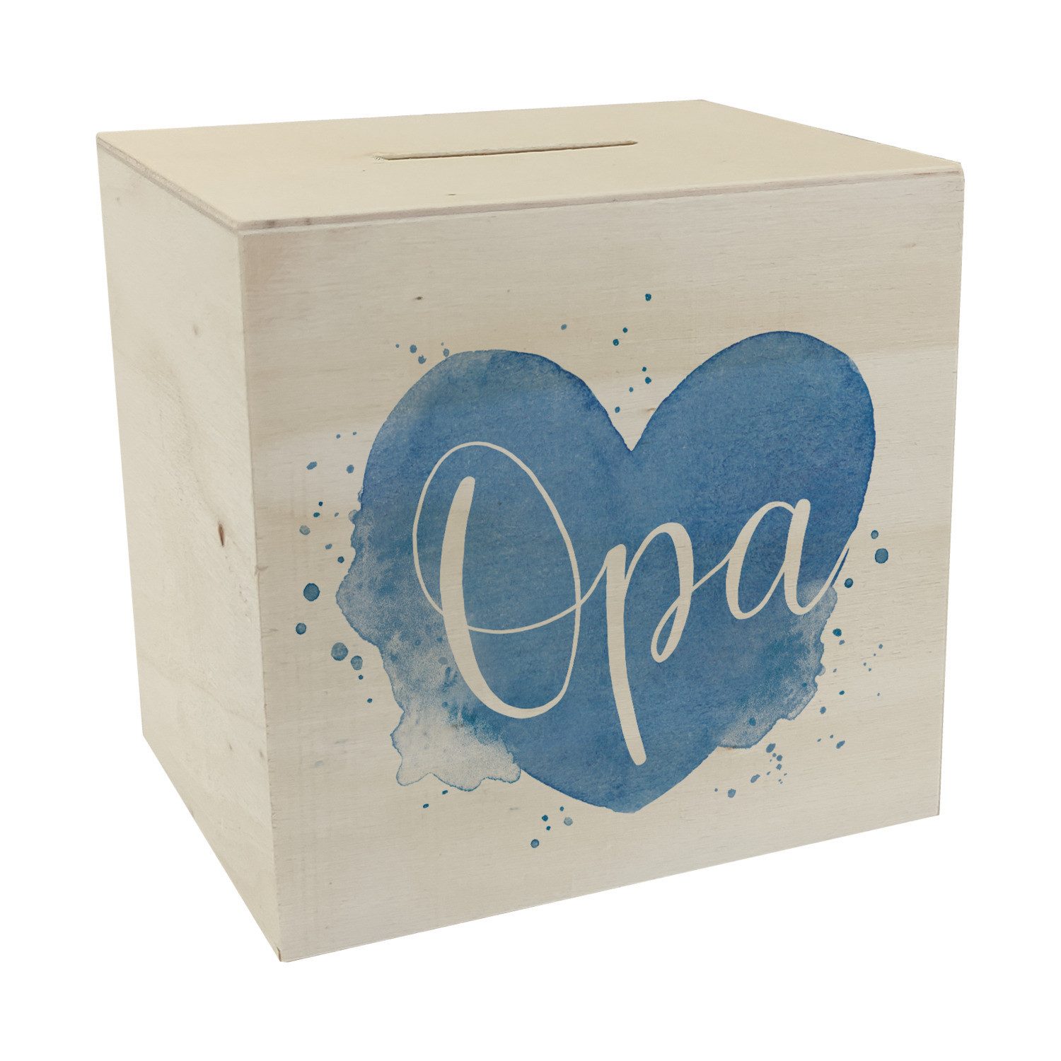 Spardose Opa-Herz Spardose aus Holz mit Spruch Opa